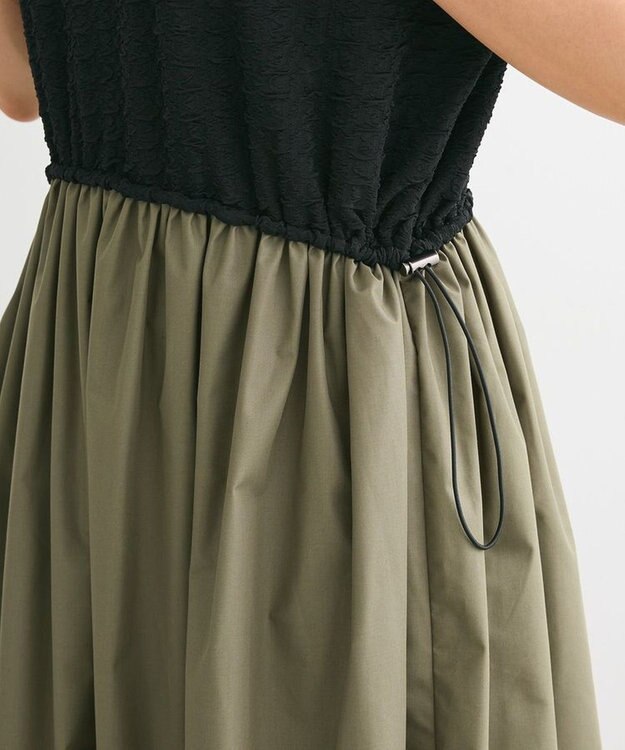 Green Parks ドロストドッキングワンピース Black