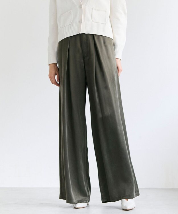 BEIGE， FRANKLIN / ドレープタックワイドパンツ Khaki