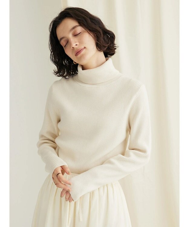 CRAFT STANDARD BOUTIQUE リブタートルネックニットプルオーバー Ivory