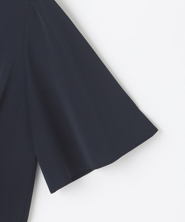 ANY SIS 【洗える】トロミシャツカラー ブラウス ネイビー