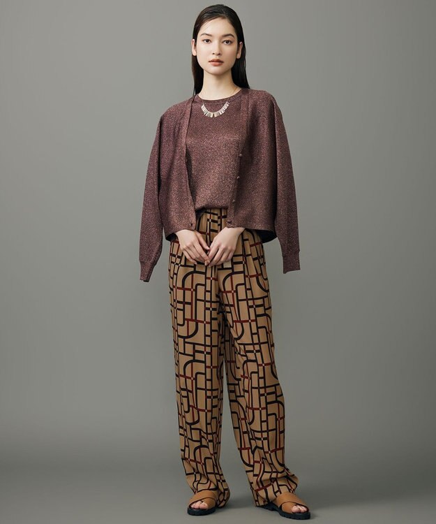 自由区 S 【カタログ掲載】カラーミックスラメスリーブレス ニット ローズ