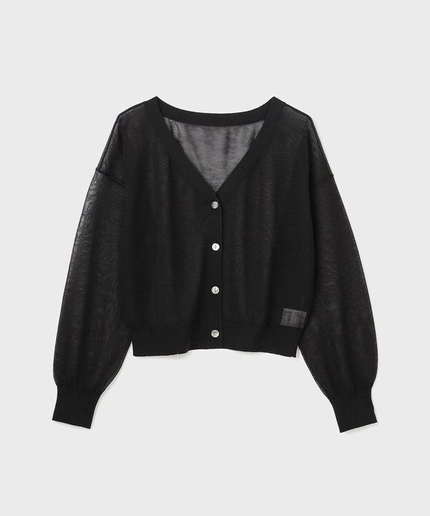 GRACE CONTINENTAL ブライトシアーニットカーディガン ブラック