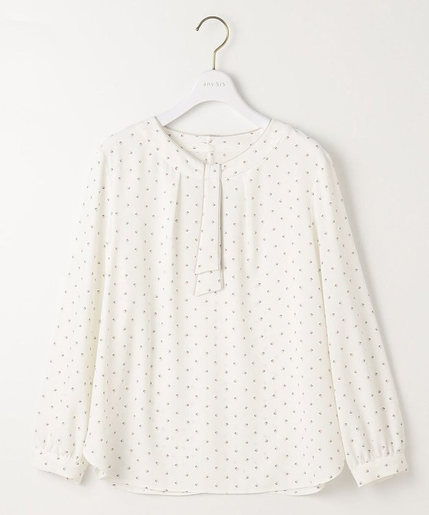 ANY SIS S 【洗える】フロントボウタイ ブラウス オフベース