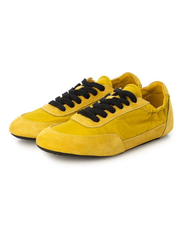 ing <ing>シャーリングローヒールスニーカー イエロー