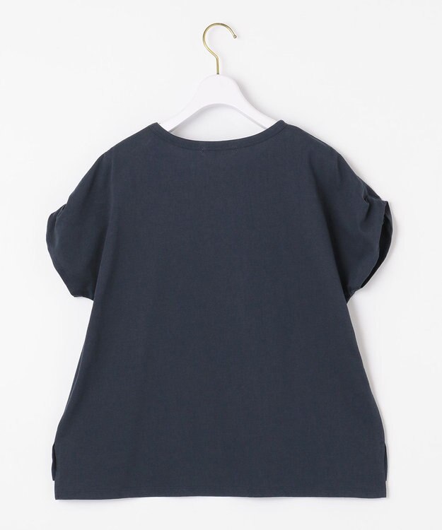 ANY SIS 【美人百花6月号掲載】フレンチスリーブロゴ Tシャツ ネイビー