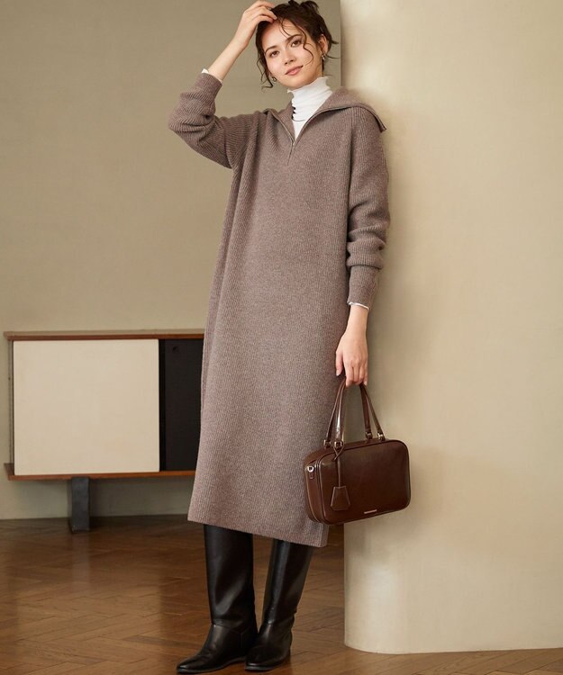 23区 S 【SLOW/一部店舗限定】ソフトウール ニット ワンピース ブラウン系
