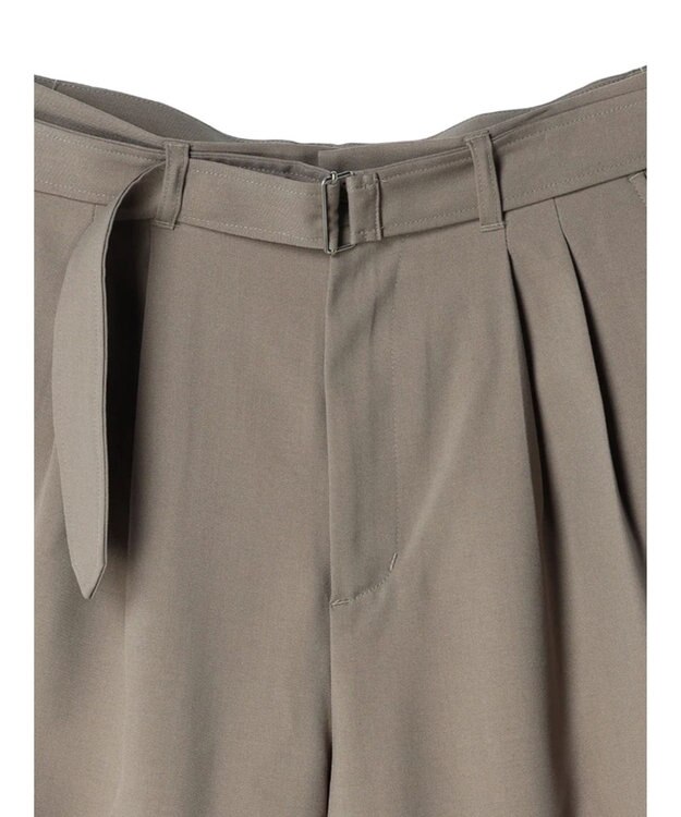 CRAFT STANDARD BOUTIQUE ポリエステルツイルベルテッドパンツ Gray Beige