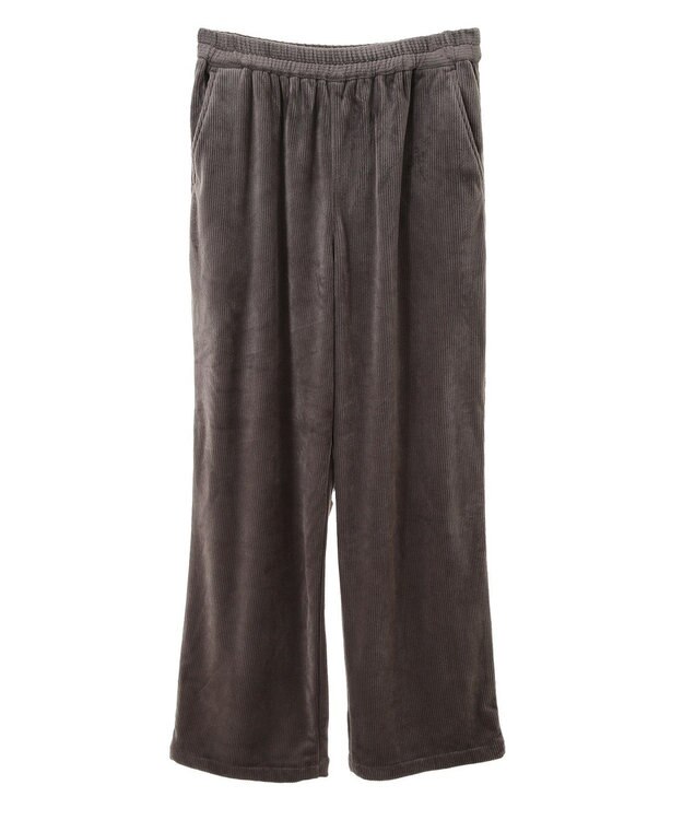 Green Parks ぽかぽか裏起毛ベロアイージーパンツ Dark Gray