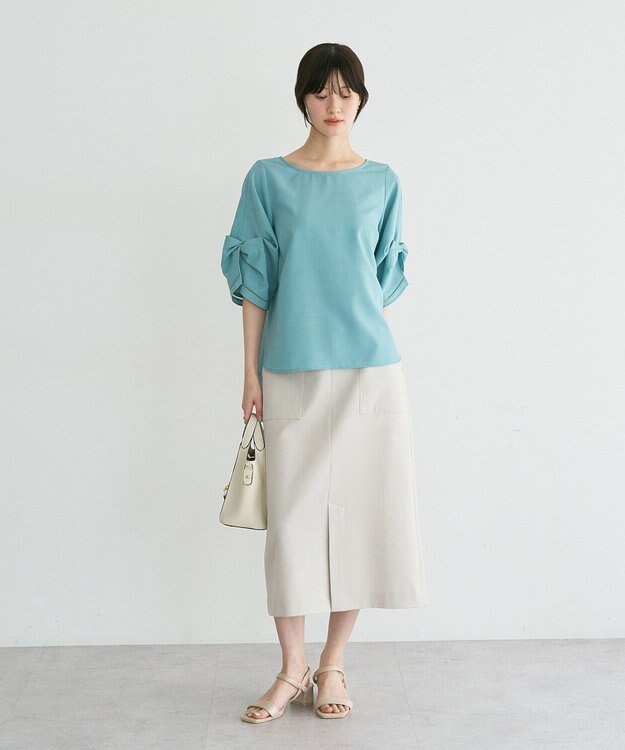 YECCA VECCA ハシゴレースタックスリーブブラウス Green