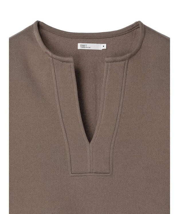 CRAFT STANDARD BOUTIQUE ニットフリースキーネックプルオーバー Brown