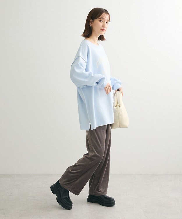 Green Parks ぽかぽか裏起毛ベロアイージーパンツ Dark Gray