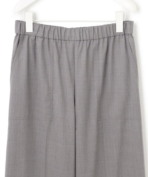 ICB 【洗える】 TWブロード ワイドストレートパンツ ライトグレー系