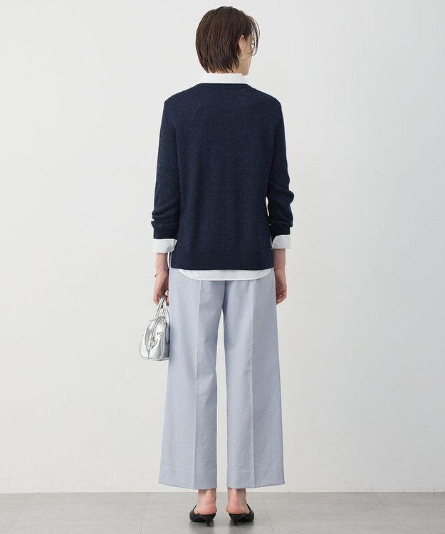 ICB L 【先行予約】 グロッシーペーパーブレンド クルーネックプルオーバー ネイビー