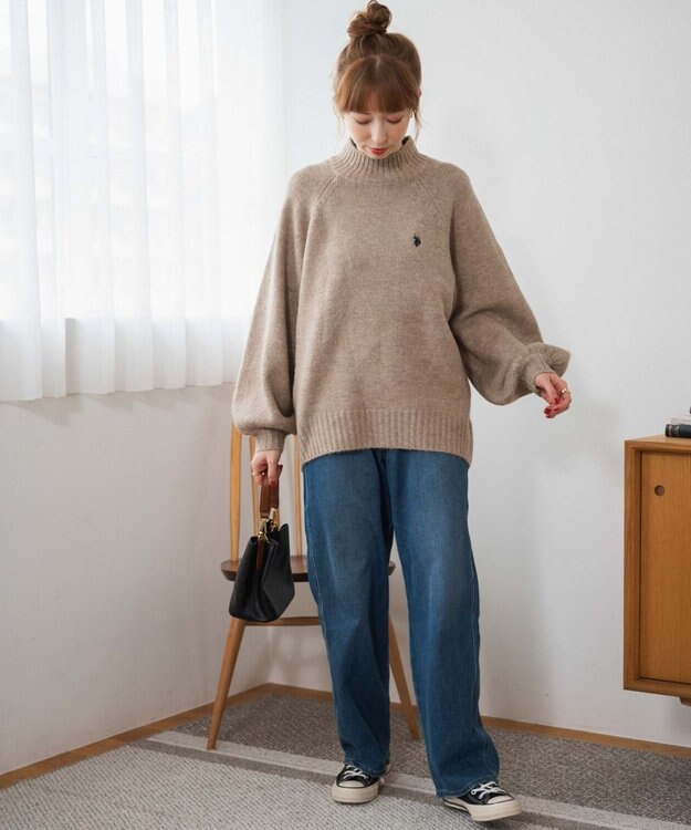 WEGO U.S POLO ASSN.ハイネックセーター ライトベージュ