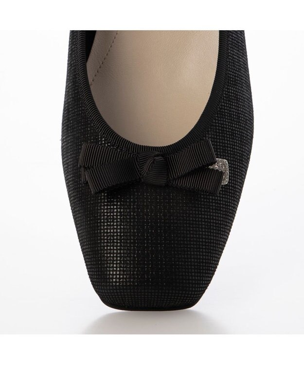 Riz raffinee <Riz raffinee>スクエアトゥリボンパンプス ブラックメタリック