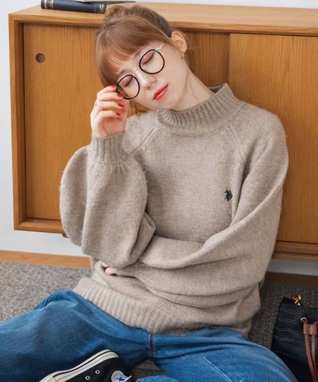 WEGO U.S POLO ASSN.ハイネックセーター ライトベージュ