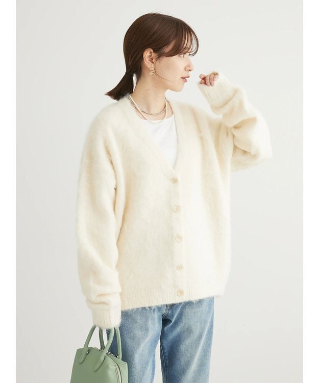 Green Parks ・ＥＬＥＮＣＡＲＥ　ＤＵＥ　ベロアクルーロングＴＥＥ Off White