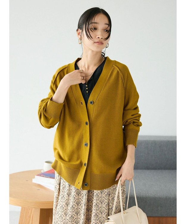 CRAFT STANDARD BOUTIQUE アウトリンキングニットカーディガン Mustard