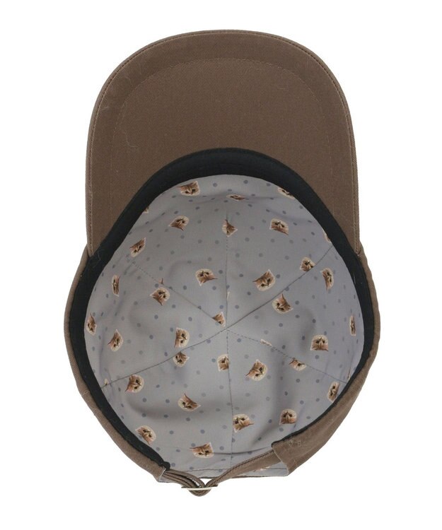 MOONBAT 【FUDGE掲載】ポール & ジョー (PAUL & JOE ACCESSOIRES) 猫 ヌネット刺繍 キャップ ダークブラウン