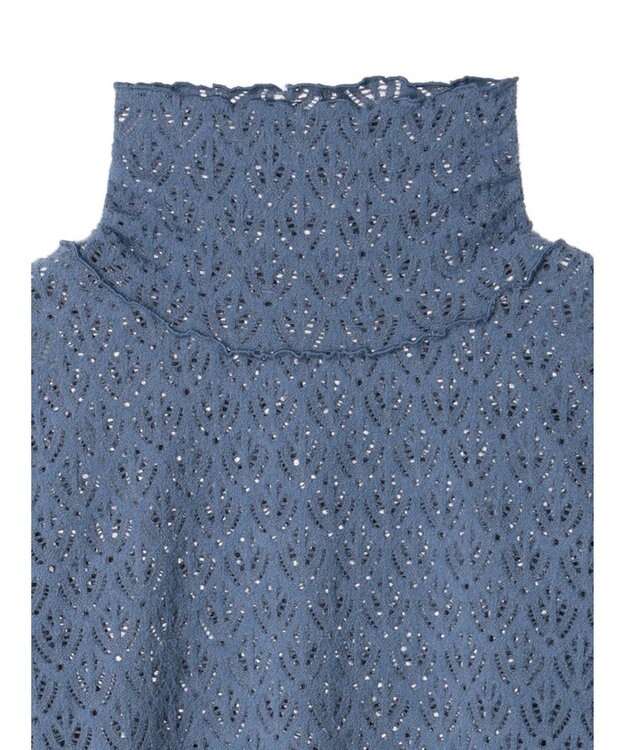 earth music&ecology 起毛レースハイネックインナー Blue