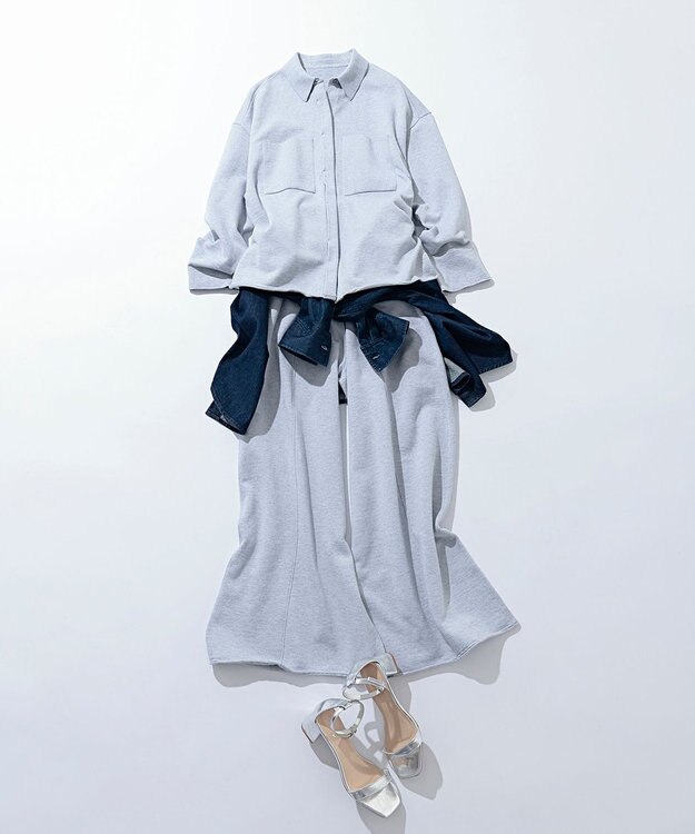 uncrave スウェットライクニット CPOシャツ TOPグレー