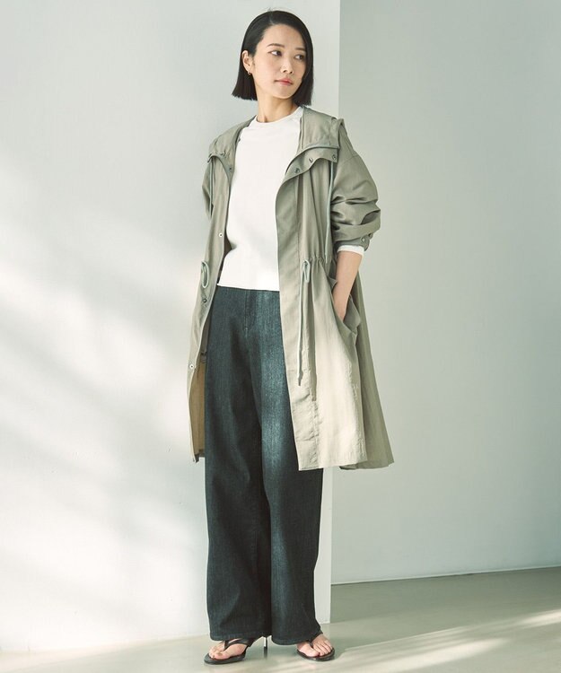 UNFILO ナイロンモッズコート カーキ