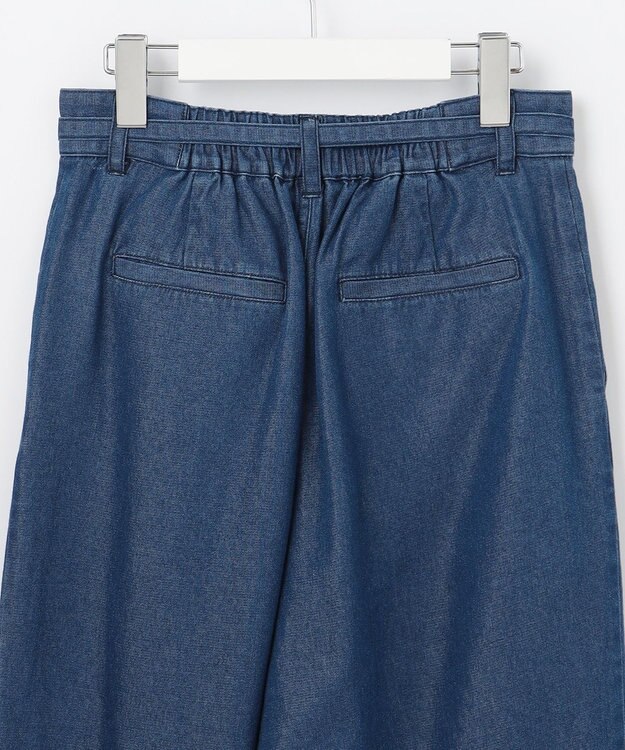 Feroux ベルト付き テンセルデニム ワイドパンツ ネイビー系