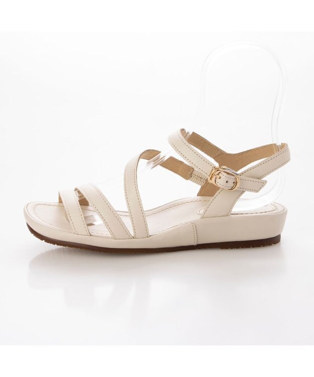 ing <ing>【サスティナブル】レザーストラップサンダル アイボリー