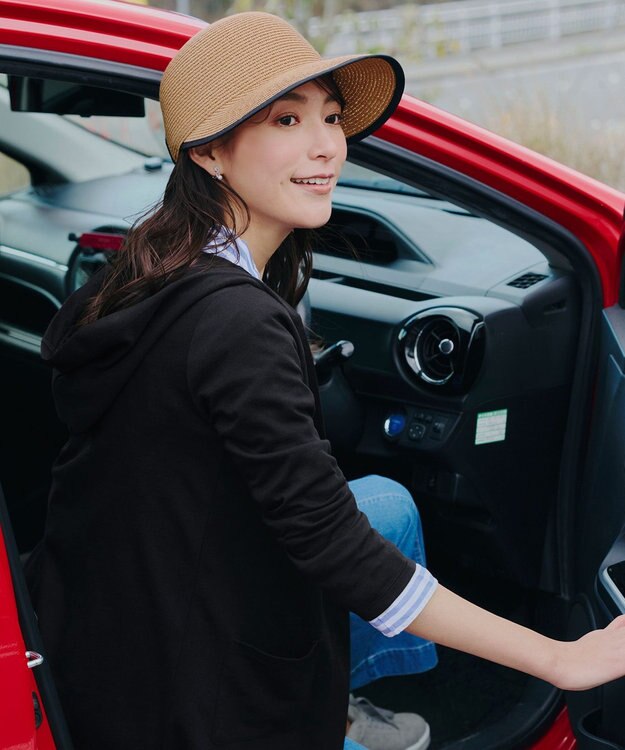 Tiaclasse 【選べる2TYPEデザイン】ストローサンバイザー & ストローキャップ ベージュ（キャップ）