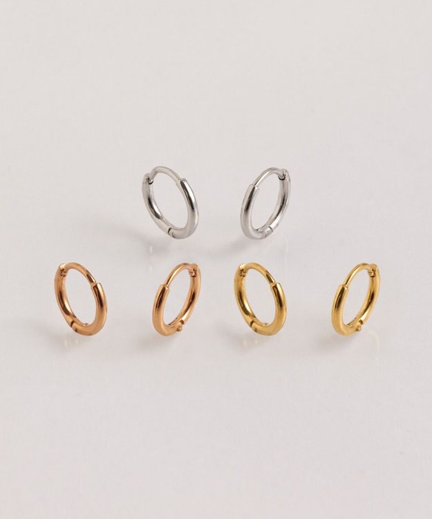 Phoebe 〈シリーズ累計販売10000点突破！〉〈金属アレルギー対応〉ミニフープピアス/サージカルステンレス　シルバー シルバー