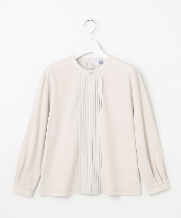 J.PRESS LADIES 【吸水速乾】プレーティングジャージー タックディティール カットソー ライトグレー系