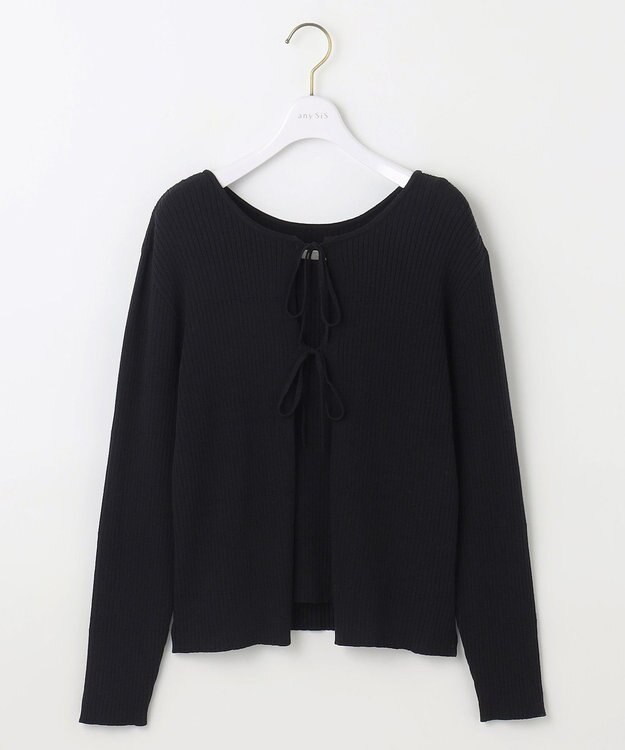 ANY SIS 【2SET】リボンカーデツイン ニット ブラック