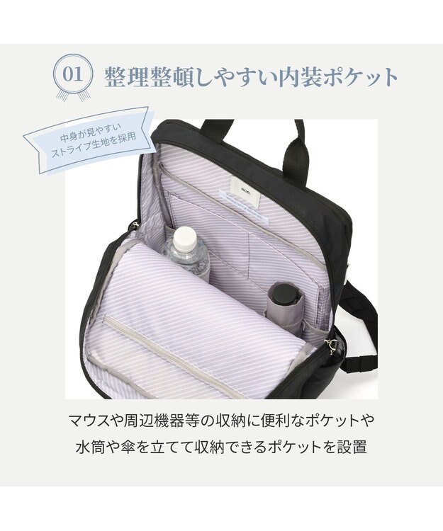 ACE BAGS & LUGGAGE 【洗える背面パッド付】 ace. フィッテムライト リュックサック A4/14インチ収納 20392 エース ブラック