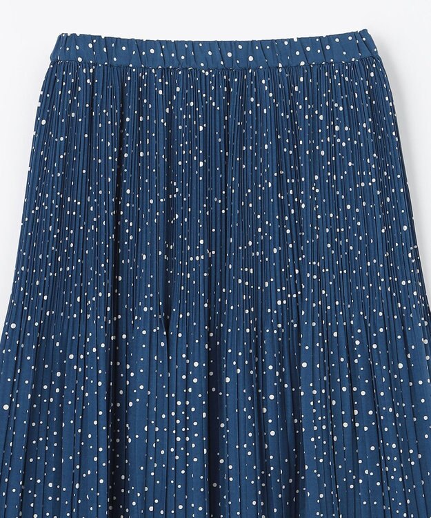 ANY 【2SET】ミニロゴトップス×ドットプリーツスカート セット ブルー×ブルー