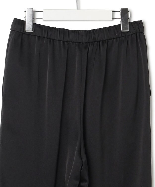 23区 L 【洗える】ドレープサテン 2WAY ドロスト パンツ ブラック系