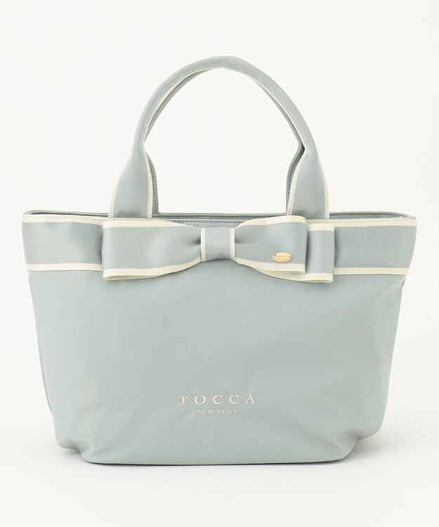 TOCCA 【撥水】BICOLOR RIBBON TOTE トートバッグ スカイブルー系