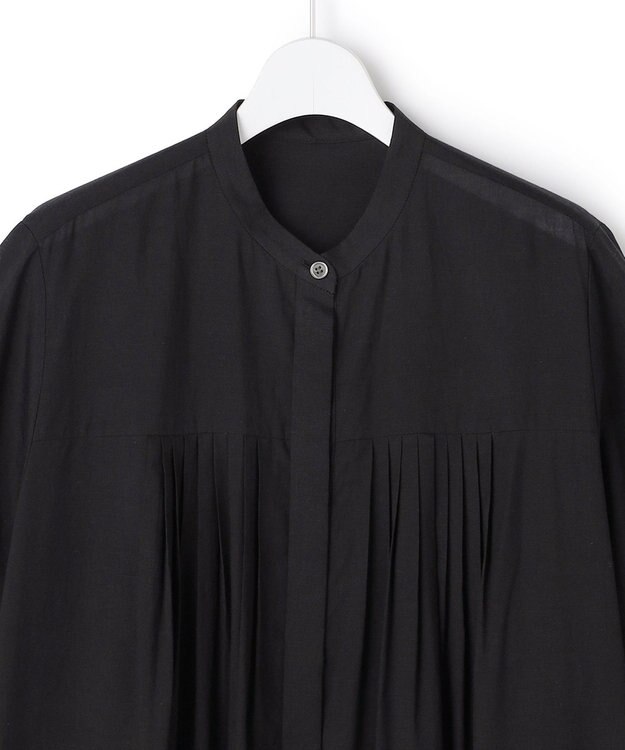 ICB 【先行予約】リネンスラブローン シャツワンピース ブラック