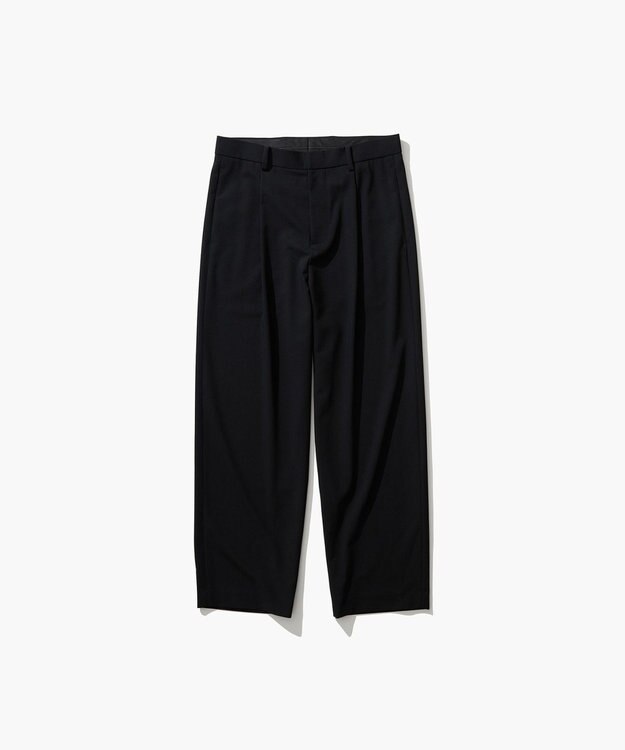 ATON HIGH TWIST WOOL | ワイドパンツ - UNISEX BLACK