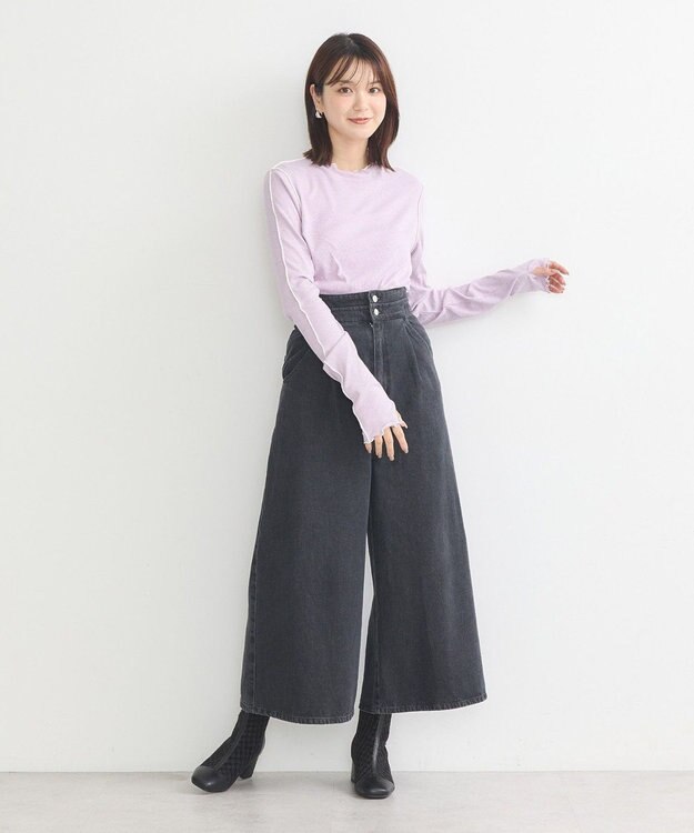 earth music&ecology メローハイネックプルオーバー Lavender