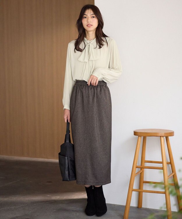 ANY 【洗濯機可】２ＷＡＹボウタイブラウス エクリュ