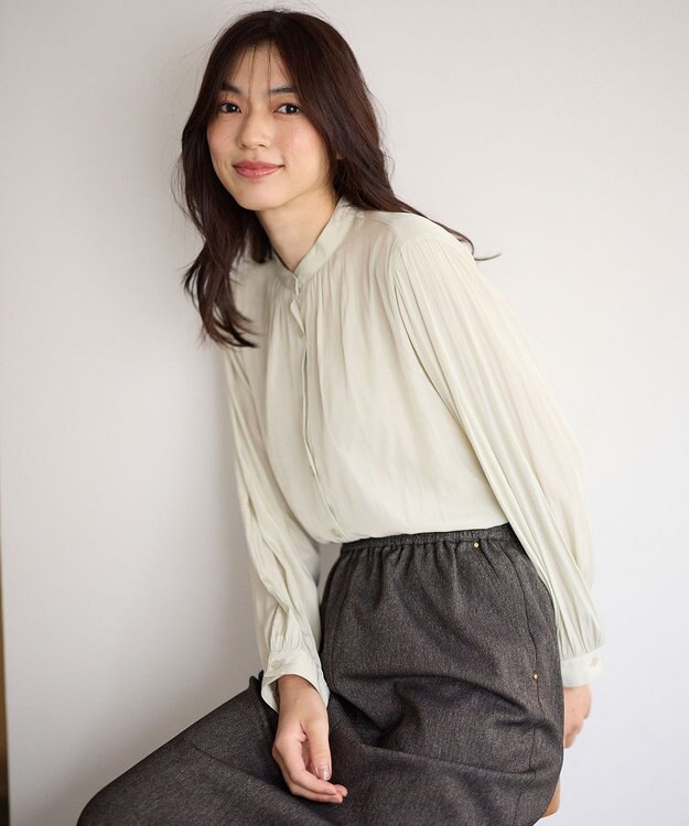 ANY 【洗濯機可】２ＷＡＹボウタイブラウス エクリュ