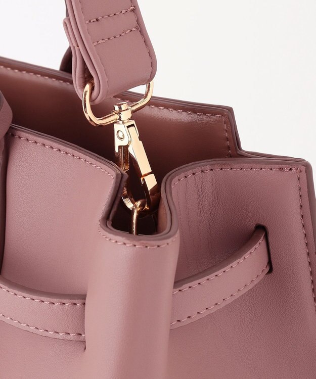 組曲 ベルトデザイントート バッグ ベージュピンク系