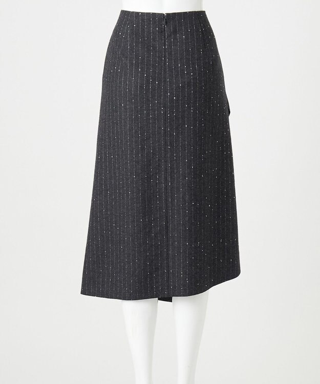 23区 S 【エステータ】ストライプシークイン スカート グレー系