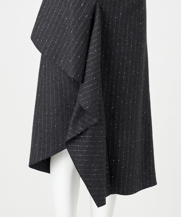 23区 S 【エステータ】ストライプシークイン スカート グレー系