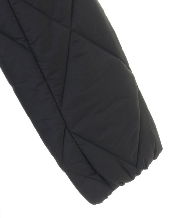 Green Parks ファー衿ダイヤキルト中綿コート Black