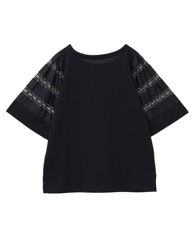 earth music&ecology フレア袖レースプルオーバー Black