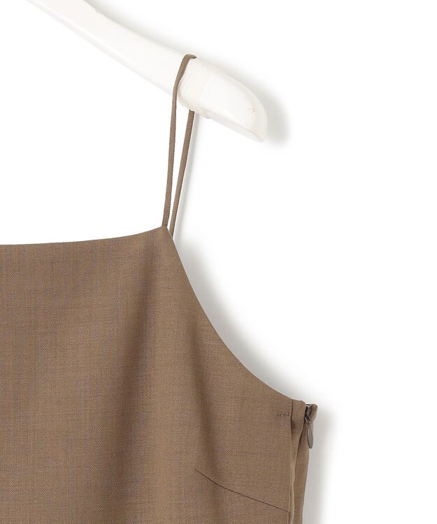 ICB L 【洗える】ウール2WAYストレッチ キャミソールワンピース モカ系