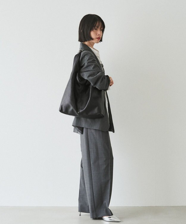 russet レザーホーボーバッグ L(CE-1654) Black