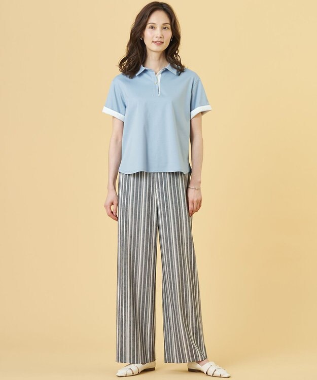 J.PRESS LADIES 【一枚で着映え・シーンレスに活躍】ポロ カットソー サックスブルー系