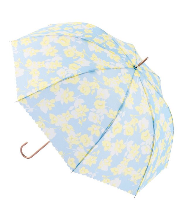 MOONBAT estaa 【耐風】長傘 アンティークフラワー UV ライトグレー